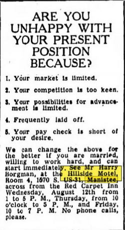 Hillside Motel - 1964 Classified Ad